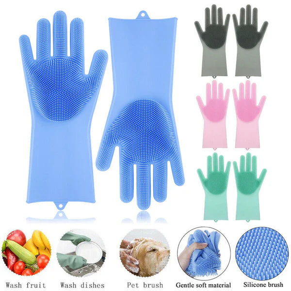Multipurpose Silicone Cleaning Gloves for Dishwashing, Car Wash, Kitchen and Bathroom