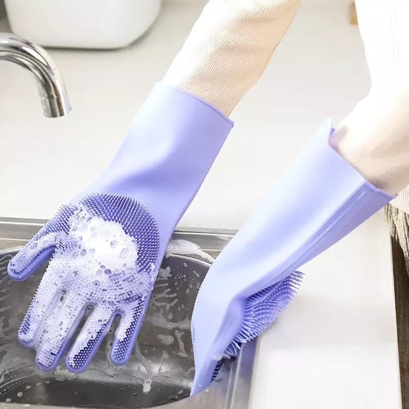 Multipurpose Silicone Cleaning Gloves for Dishwashing, Car Wash, Kitchen and Bathroom