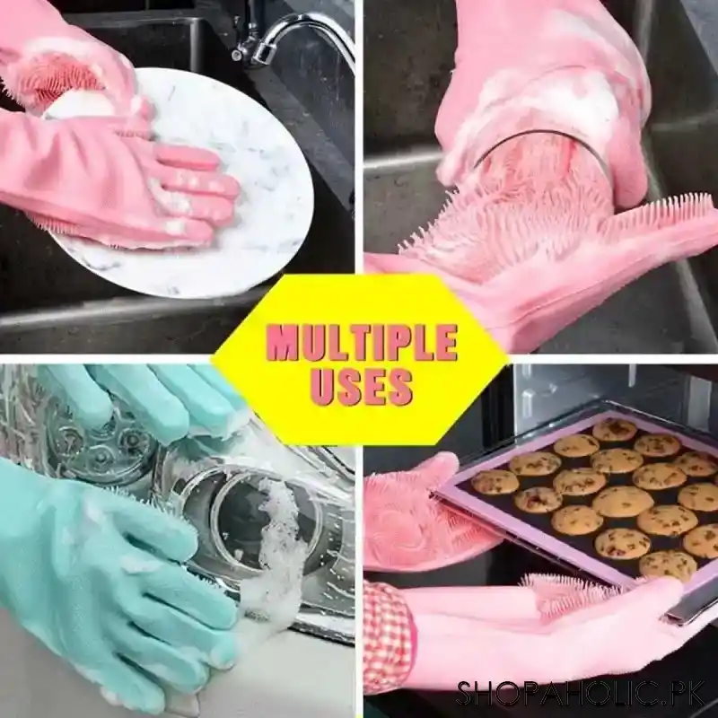 Multipurpose Silicone Cleaning Gloves for Dishwashing, Car Wash, Kitchen and Bathroom